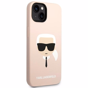Karl Lagerfeld KLHMP14SSLKHLP iPhone 14 6.1 kovakuori vaalea vaaleanpunainen / vaalea vaaleanpunainen Silicone Karl's Head Magsafe