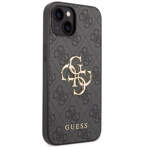 Guess 4G Big Metal Logo kotelo iPhone 15 - harmaa