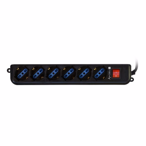 Techly IUPS-PCP-6V – 6-pistorasiainen jatkojohto VDE-pistokkeella, musta