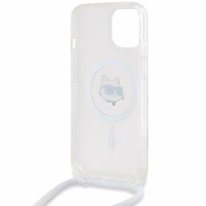Karl Lagerfeld IML Choupette Head & Cord MagSafe Suojakuori iPhone 13 / 14 / 15:lle - läpinäkyvä