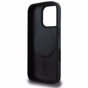 DKNY Plain Hopeinen Logo MagSafe iPhone 16 Pro Max:lle Suojakuori - Musta