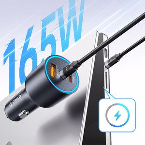 Orico HyperDrive 165W USB-A + 2x USB-C autolaturi - musta