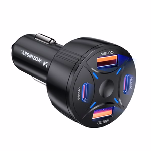 Wozinsky WLS-04 60W autolaturi, 2xUSB-C ja 2xUSB-A, musta