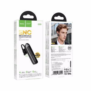Hoco E201 -langaton monokuulokemikrofoni, ENC, Bluetooth 6.0, 130 mAh, musta
