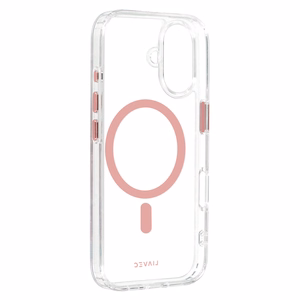 Liavec Glossy Magsafe Clear Case do Iphone 16 różowy