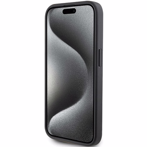 Karl Lagerfeld Saffiano Cardslot Karl&Choupette Metal Pin case for iPhone 15 Pro - black