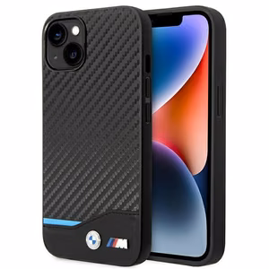 Kotelo BMW BMHCP14M22NBCK iPhone 14 Plus 6.7 "musta / musta nahka Carbon
