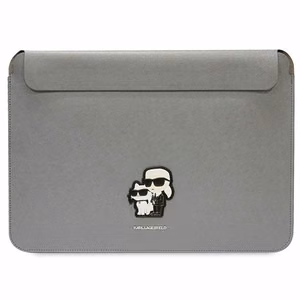 Karl Lagerfeld Saffiano Karl&Choupette case for a 14" laptop - silver