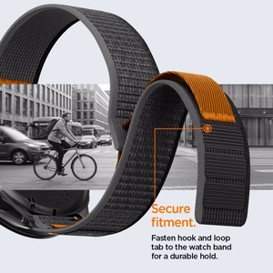 Spigen Athlex Airna Garmin Quick Release 22 mm -ranneke, musta ja oranssi