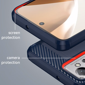 Carbon Case Xiaomi Poco F4 5G joustava silikoni carbon kansi sininen