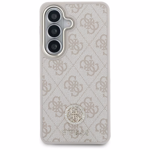 Guess 4G Big Rhinestone Triangle Strap MagSafe -suojakuori Samsung Galaxy S26:lle vaaleanpunainen