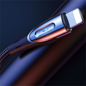 Joyroom Sharp Series S-M411 USB-A / Lightning 3A kaapeli 1.2m latausilmaisimella - musta