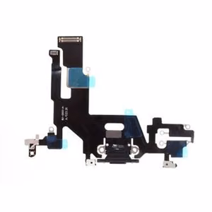 Flex iPhone 11 latauspistokkeelle mikrofonilla musta alkuperäinen (käytetty Grade A)