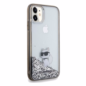 KARL LAGERFELD KLHCN61LKCNSK Liquid Glitter C -suojakuori iPhone 11:lle - läpinäkyvä