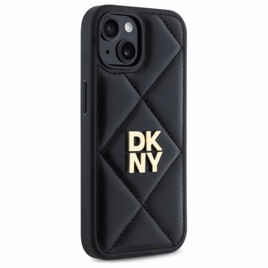 DKNY Quilted Stack Logo Suojakuori iPhone 14:lle - musta