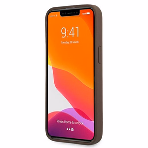 Guess GUHCP13L4GMRBR iPhone 13 Pro / 13 6.1" ruskea/ruskea kovakotelo 4G rengastelineellä varustettuna