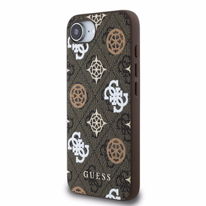 Guess PU 4G Peony MagSafe Suojakuori iPhone 16e:lle - ruskea