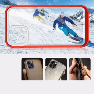 Kirkas 3in1 Kotelo iPhone 12 Pro Max kehys kansi geeli punainen