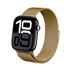 Crong Milano Steel stainless-steel strap for Apple Watch 44 / 45 / 46 / 49 mm, gold