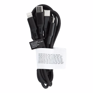 Kaapeli 3in1 Type C - Lightning / Type C / Micro USB 2,4A C171 1,2 m musta