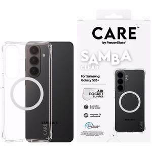 CARE by PanzerGlass Samba Transparent Qi suojakuori Samsung Galaxy S26+ läpinäkyvä
