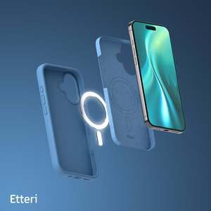 Etteri Silicone Mag case for iPhone 16 Plus 6,7" dark blue