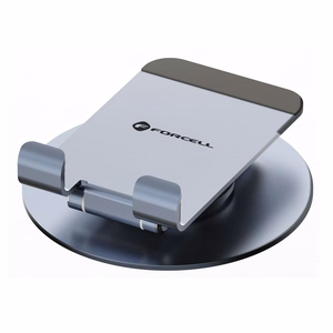 Pöytäteline puhelimelle ja tabletille taitettava Forcell F-Grip Fold Stand 3 360 harmaa