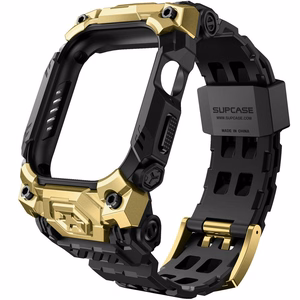 Supcase Unicorn Beetle Ore Suojakuori Apple Watch 10/11 (46 mm) -lle - musta ja kultainen
