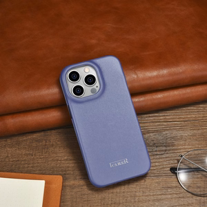 iCarer CE Premium Nahka Folio Case iPhone 14 Pro Max Magneettinen Flip Nahka Folio Case MagSafe Light Purple (WMI14220716-LP)