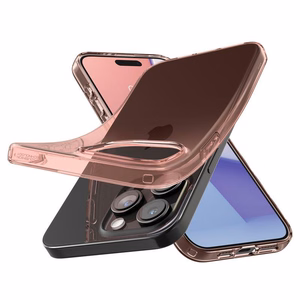Spigen Crystal Flex Suojakuori iPhone 15 Pro Max:lle - vaaleanpunainen/läpinäkyvä