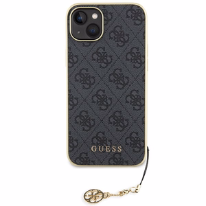Guess 4G Charms Collection suojakuori iPhone 15 Plus:lle - harmaa