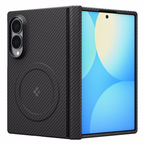 Spigen AirSkin Aramid MagFit MagSafe -suojakuori Samsung Galaxy Z Fold 8 -mallille, musta