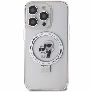 Karl Lagerfeld Ring Stand Karl&Choupette MagSafe suojakuori iPhone 13 Pro / 13:lle - valkoinen
