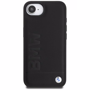BMW Leather Hot Stamp iPhone 16e Suojakuori - Musta