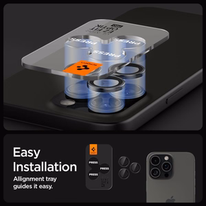 Spigen Glas.tR EZ Fit Optik kamerasuoja iPhone 14 Pro / Pro Max / 15 Pro / Pro Max / 16 Pro / Pro Max 17 Pro / 17 Pro Max - musta 2 kpl.