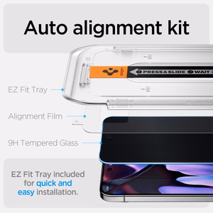 Spigen Glas.TR "Ez Fit" Privacy HD 2-pack privacy glass for Google Pixel 9 / 9 Pro