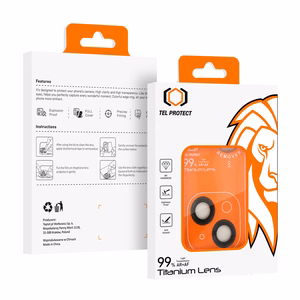 Tempered glass Tel Protect Titanium Lens 99% AR on camera for Iphone 15/15 Plus black (lens 2 pcs)