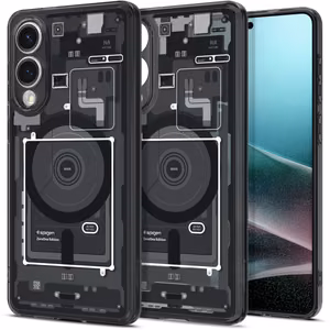 Spigen Ultra Hybrid Mag Suojakuori MagSafella Samsung Galaxy S25 Edge:lle painatuksella - musta