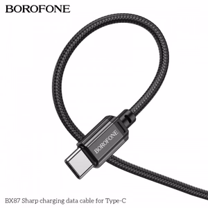 Borofone BX87 Sharp USB - Type-C Kaapeli 3A 1m - musta