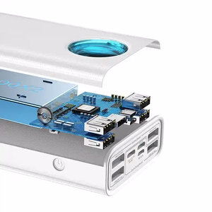 Baseus Amblight varavirtalähde 30000mAh, 4xUSB, USB-C, 65W (valkoinen)