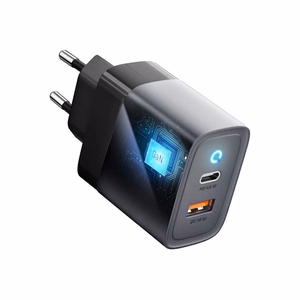 Puhelimen laturi Forcell F-Energy GaN USB C + USB A QC4.0 PD 4A 45W VT-39 harmaa