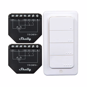 2 WiFi-sälekaihtimien/verhojen ohjaimen setti Shelly Shutter + BLU RC Button 4