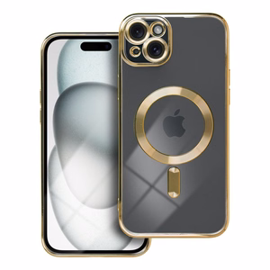 Suojakuori iPhone 15 PLUS:lle Electro Mag Cover yhteensopiva MagSafe-version kanssa kultainen