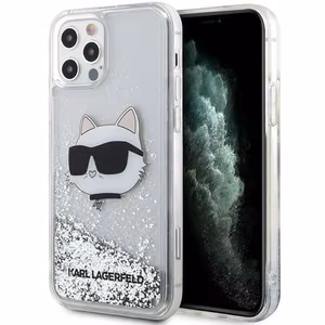 Karl Lagerfeld KLHCP12MLNHCCS iPhone 12 / 12 Pro 6.1" hopeinen/hopeinen kovakuori Glitter Choupette Head