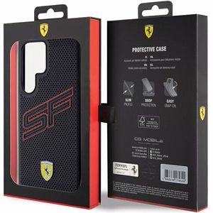 Ferrari Big SF Perforated suojakuori Samsung Galaxy S24 Ultra:lle - musta