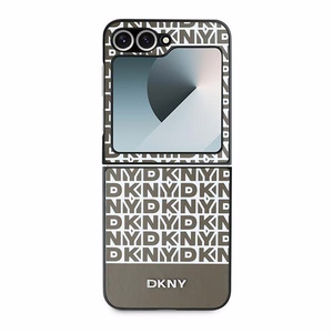 DKNY Repeat Pattern Bottom Stripe Suojakuori Samsung Galaxy Z Flip 6:lle - Ruskea