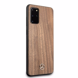 Mercedes Wood Line Pähkinäpuu kotelo Samsung Galaxy S20+ - ruskea