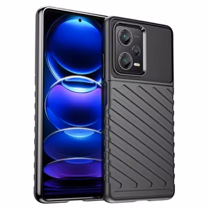 Thunder Case -silikoninen panssarisuojakuori Xiaomi Redmi Note 12 Pro+:lle musta