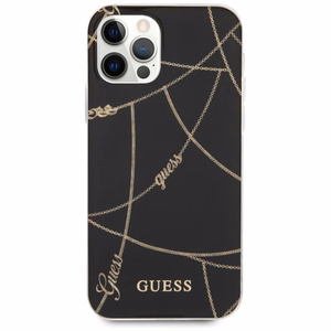Guess Gold Chain Collection iPhone 12 Pro Max 6.7" Suojakuori - musta