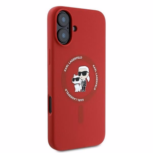 KARL LAGERFELD Silikoninen KC Body Ring MagSafe Suojakuori KLHMP16MSCMKCRHR iPhone 16 Plus:lle - Punainen